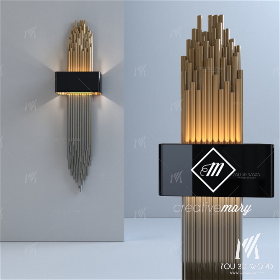 wall light with bamboo